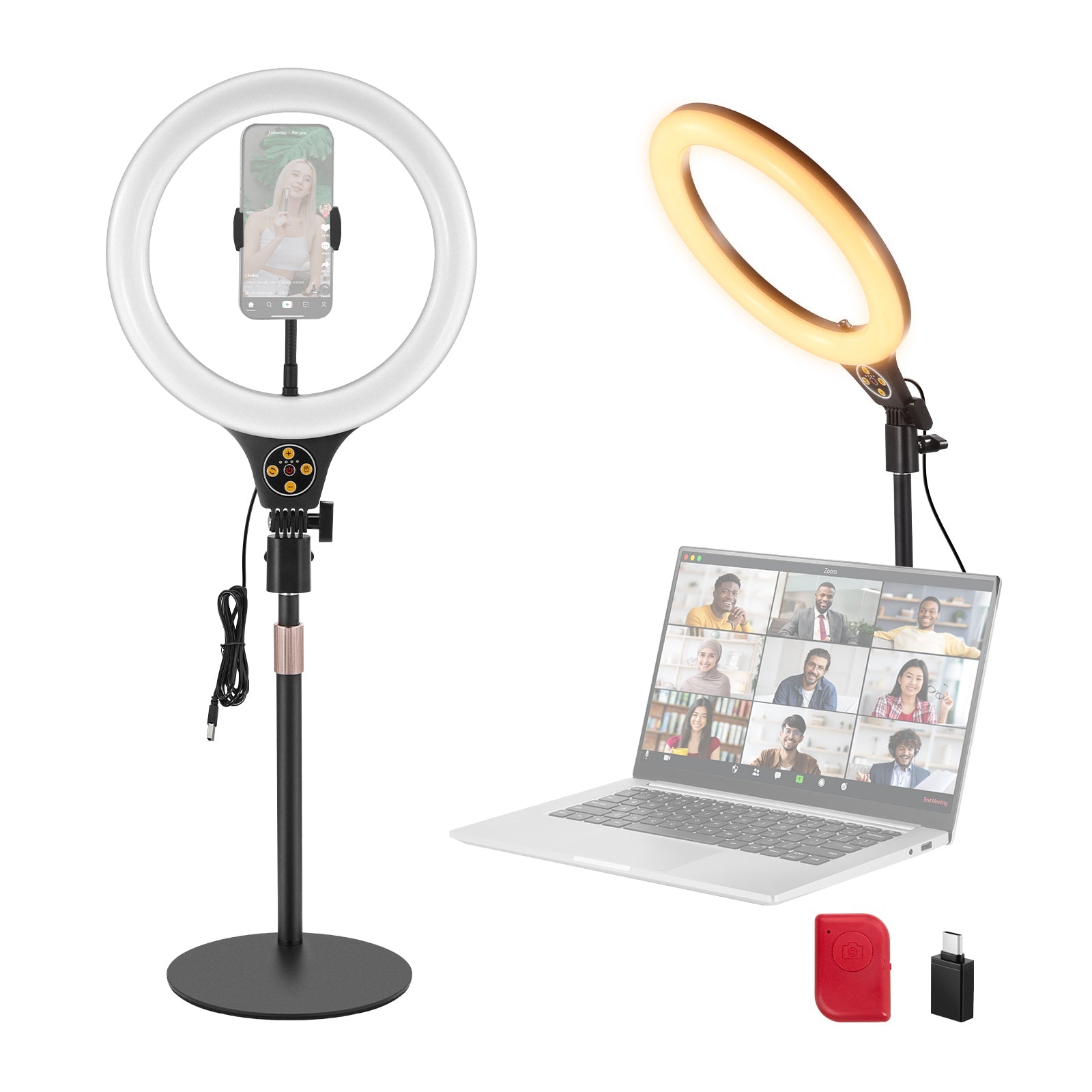 NEEWER N22 Desk Ring Light with Base Kit