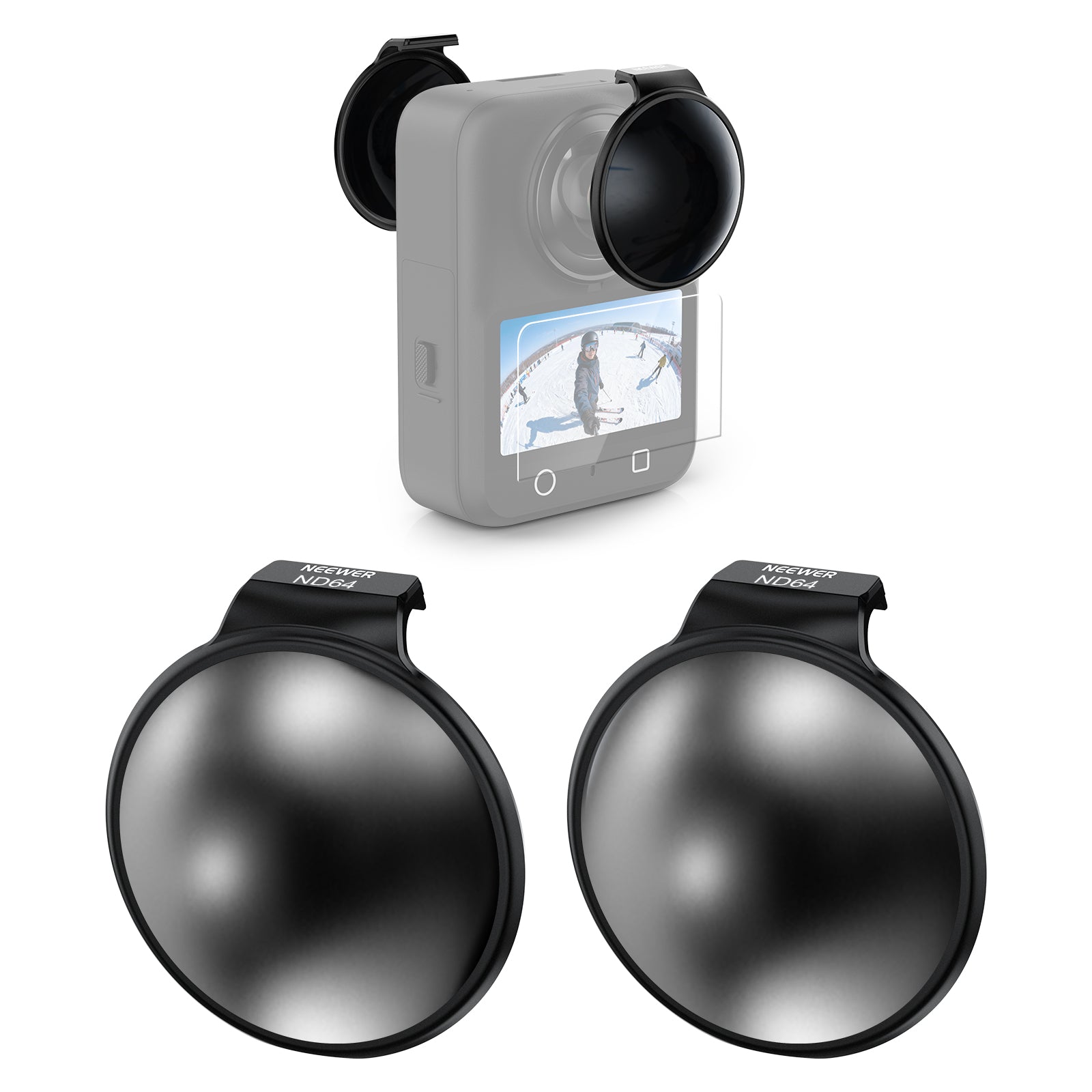 NEEWER 2 Pack ND64 Filter Set for DJI Osmo 360