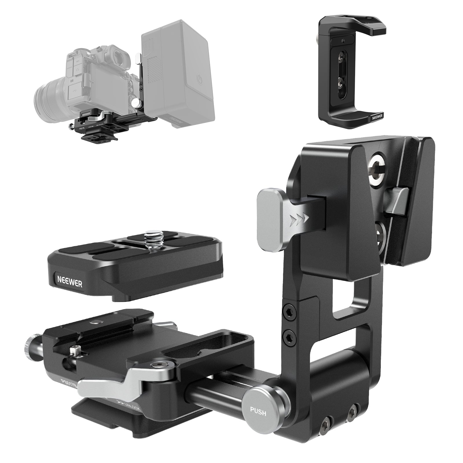 NEEWER PS017B V Mount Battery Plate with Charger Holder