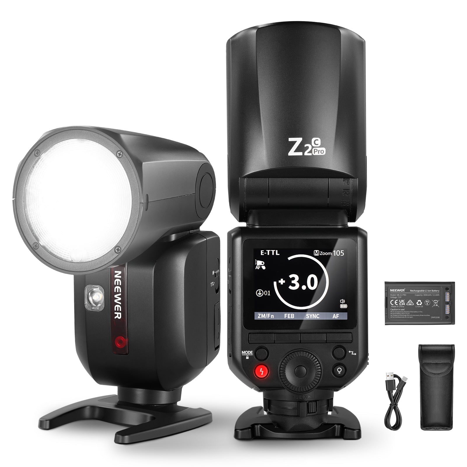 NEEWER Z2PRO-C TTL Round Head Flash Speedlite For Canon