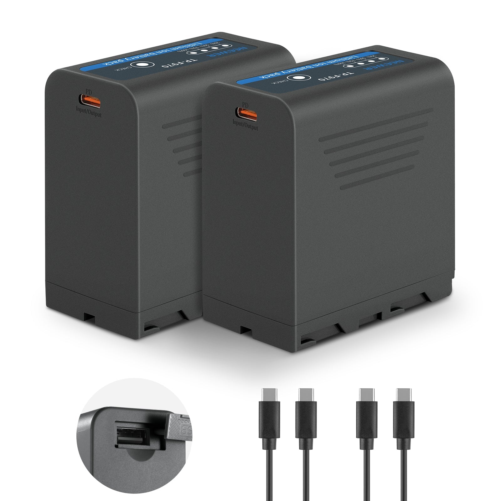 NEEWER TP-F970 2Pcs NP-F970 Replacement Batteries Kit