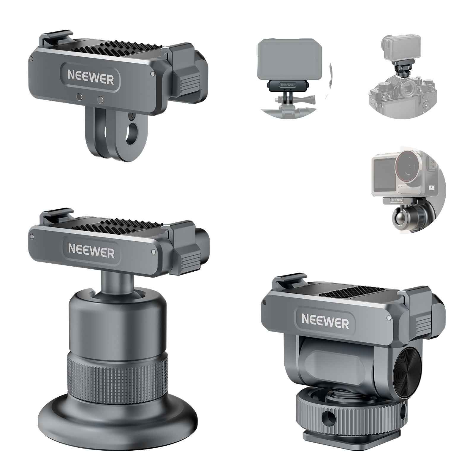 NEEWER AC011+AC012+ AC013 Action Camera Mount Kit For DJI Osmo Action 5 Pro/4/3