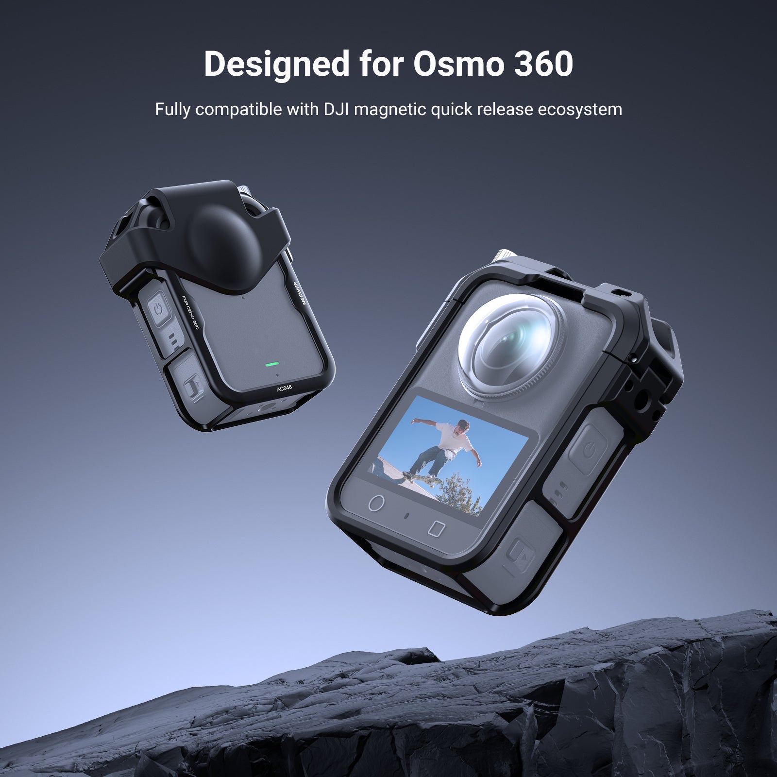 NEEWER AC048 Action Camera Cage is compatible with DJI Osmo 360 Combo Accessories and DJI Magnetic Quick Release Ecosystem