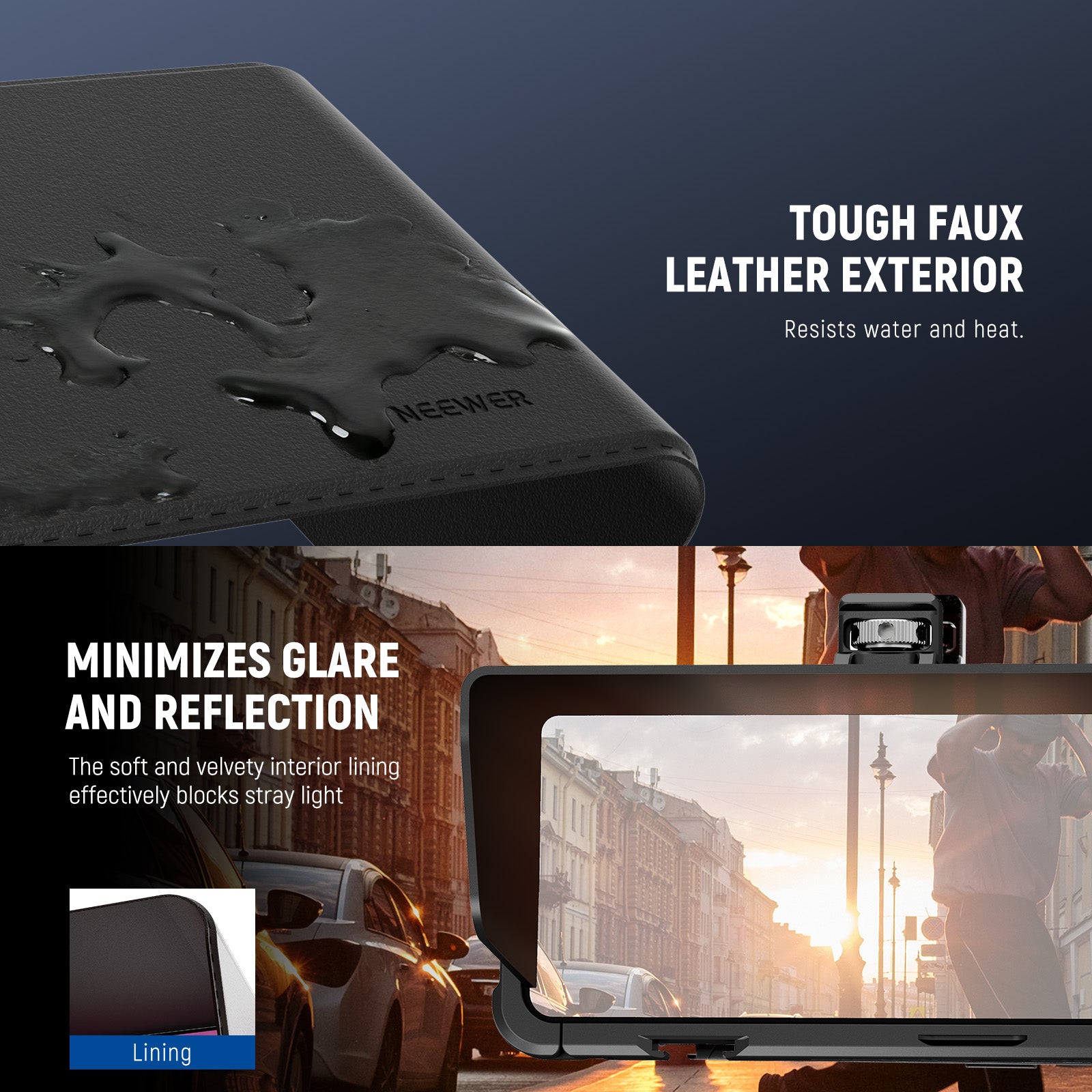 The weather resistant synthetic leather can withstand rain and sunlight