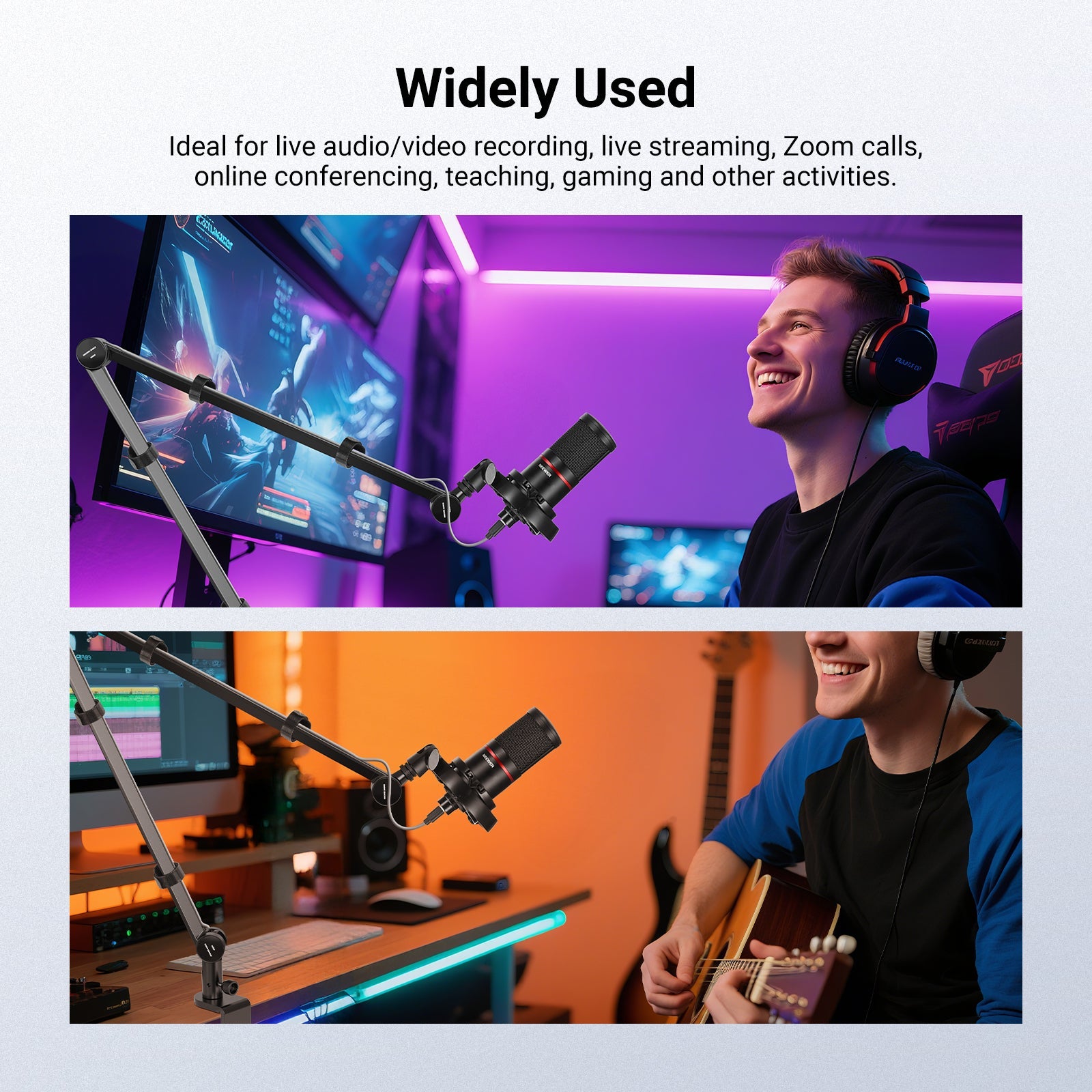 NEEWER BASICS MS050 Flexible Microphone Boom Arm is ideal for live streaming and video recording.
