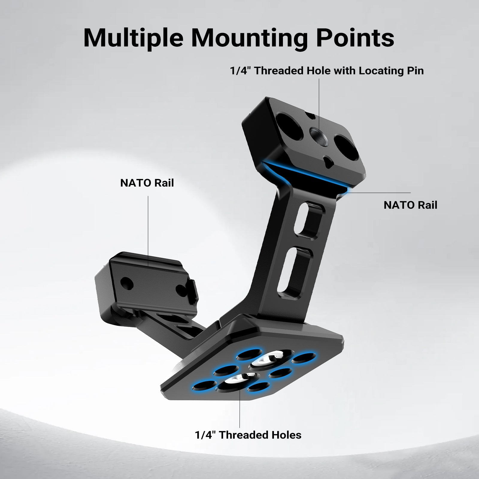 NEEWER GA031 Gimbal Mount offers multiple mounting points.