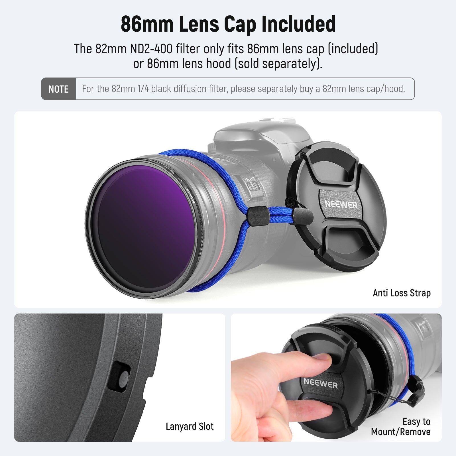 86mm Lens Cap Included