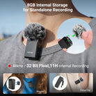 TX supports 8GB internal recording, automatic file splitting and USB C export.