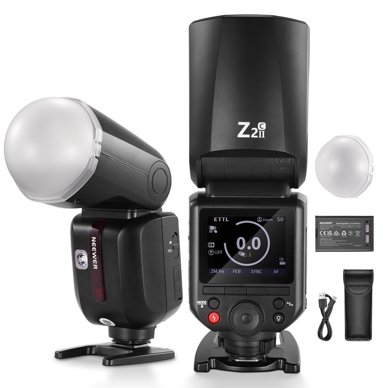 NEEWER Z2II 2.4G TTL Round Head Flash Speedlite