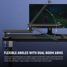 The two articulating boom arms enable smooth 360° rotation