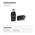 This set includes a USB C to USB C OTG Adapter and a  USB C to iOS OTG adapter.