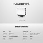 Specifications of the NEEWER M23 Magnetic Mini Portable Fill Light