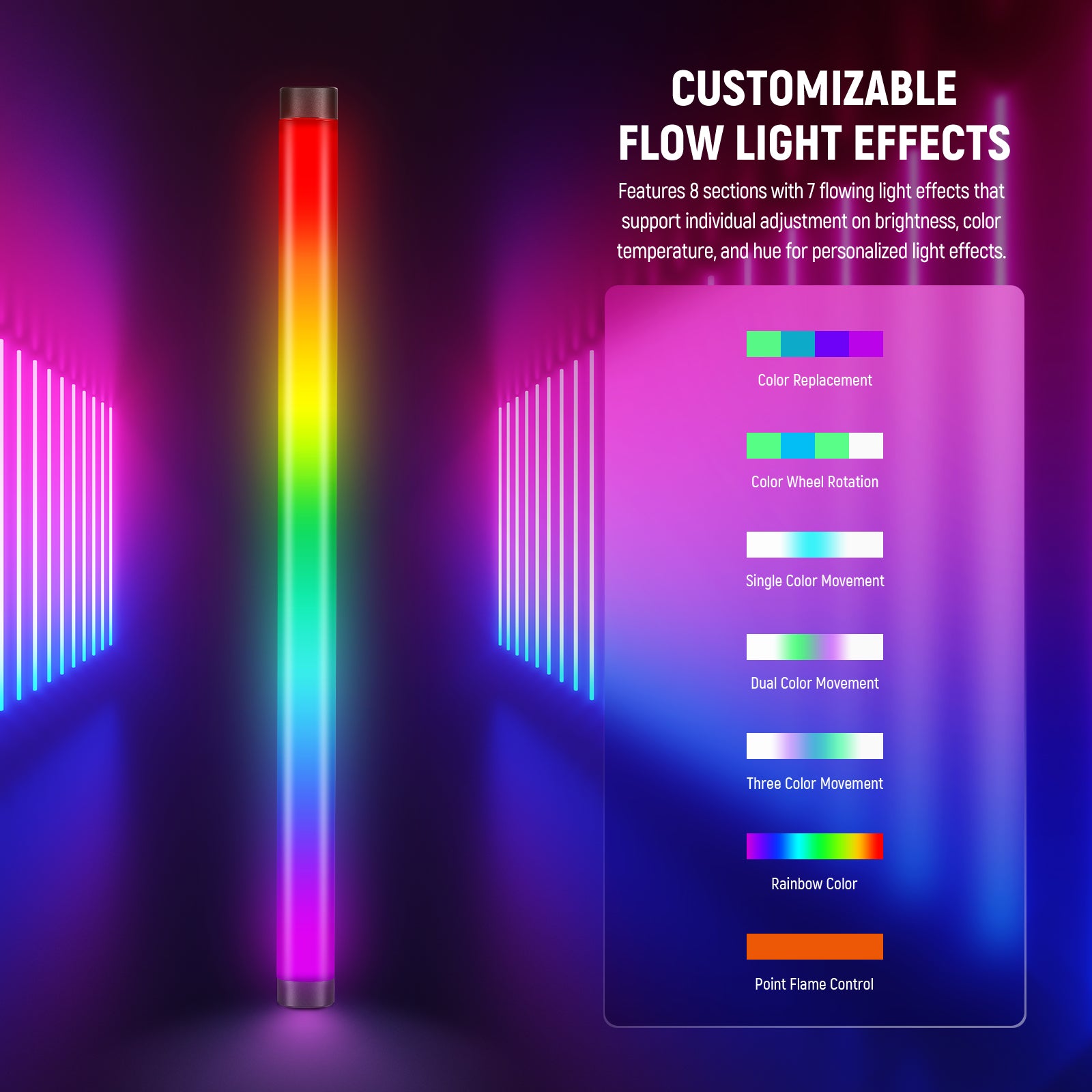 NEEWER TL60 RGB Tube RGBWW Light Stick - NEEWER