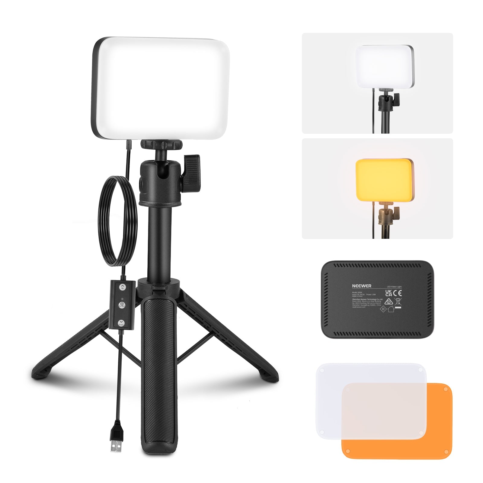 NEEWER BP66 LED Panel Light with Mini Desk Stand