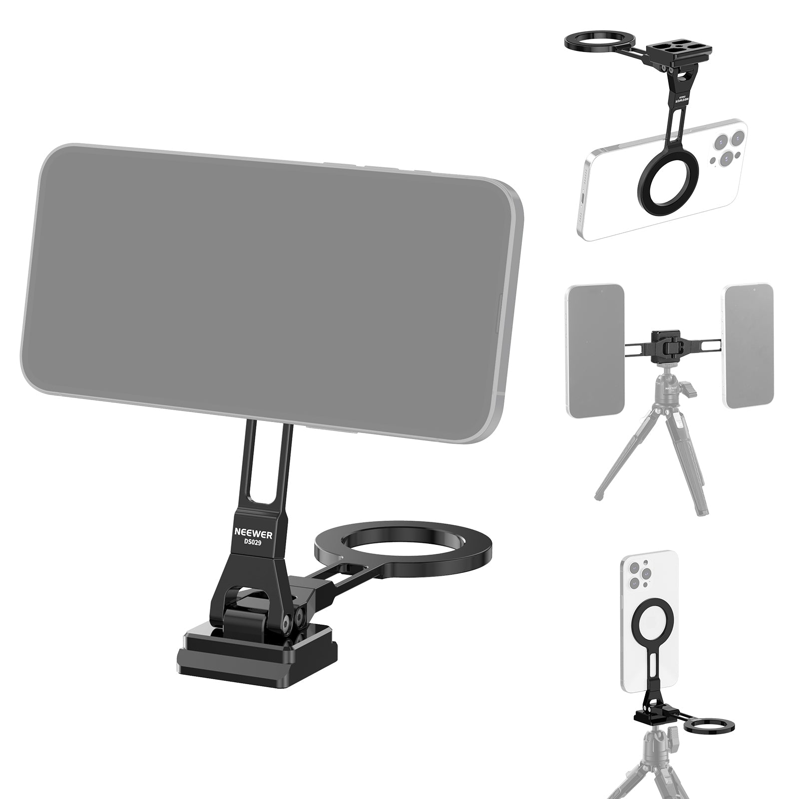 NEEWER DS029 Dual Magnetic Phone Holder Tripod Mount