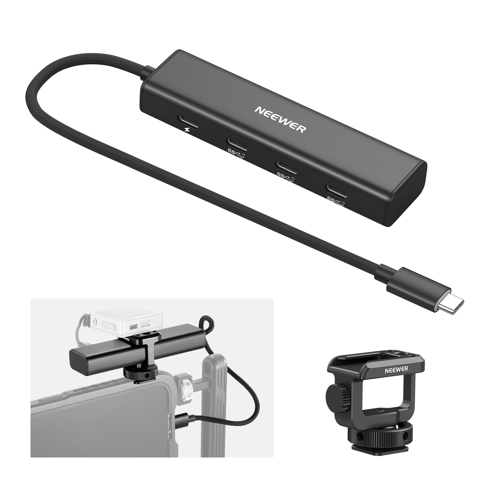 NEEWER PS020E 4-in-1 USB C Hub & Cold Shoe - NEEWER