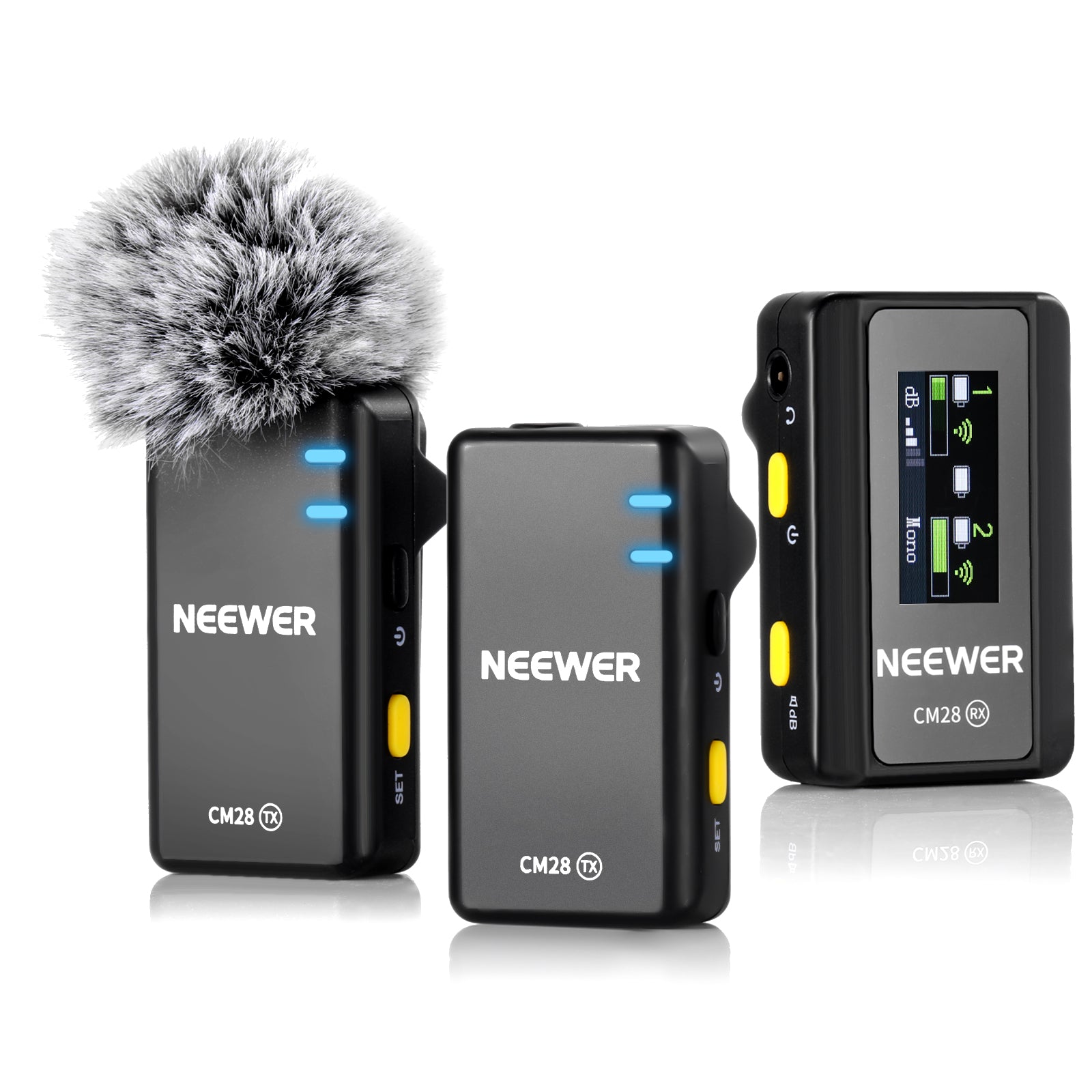 NEEWER CM 28 マイク NEEWER CM28 Wireless Lavalier Lapel Microphone with Charging Case