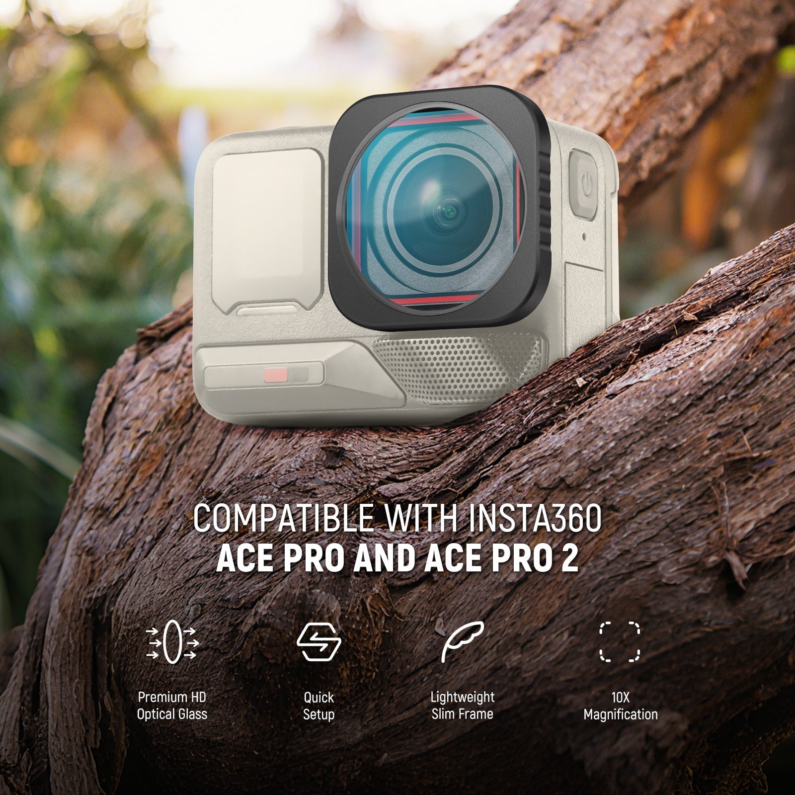 NEEWER LS-C40 10x magnification lens is compatible wjth the Insta360 Ace Pro/Ace Pro 2