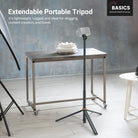 The NEEWER ST016 Light Stand is used to support a camera for photographing products on a table.