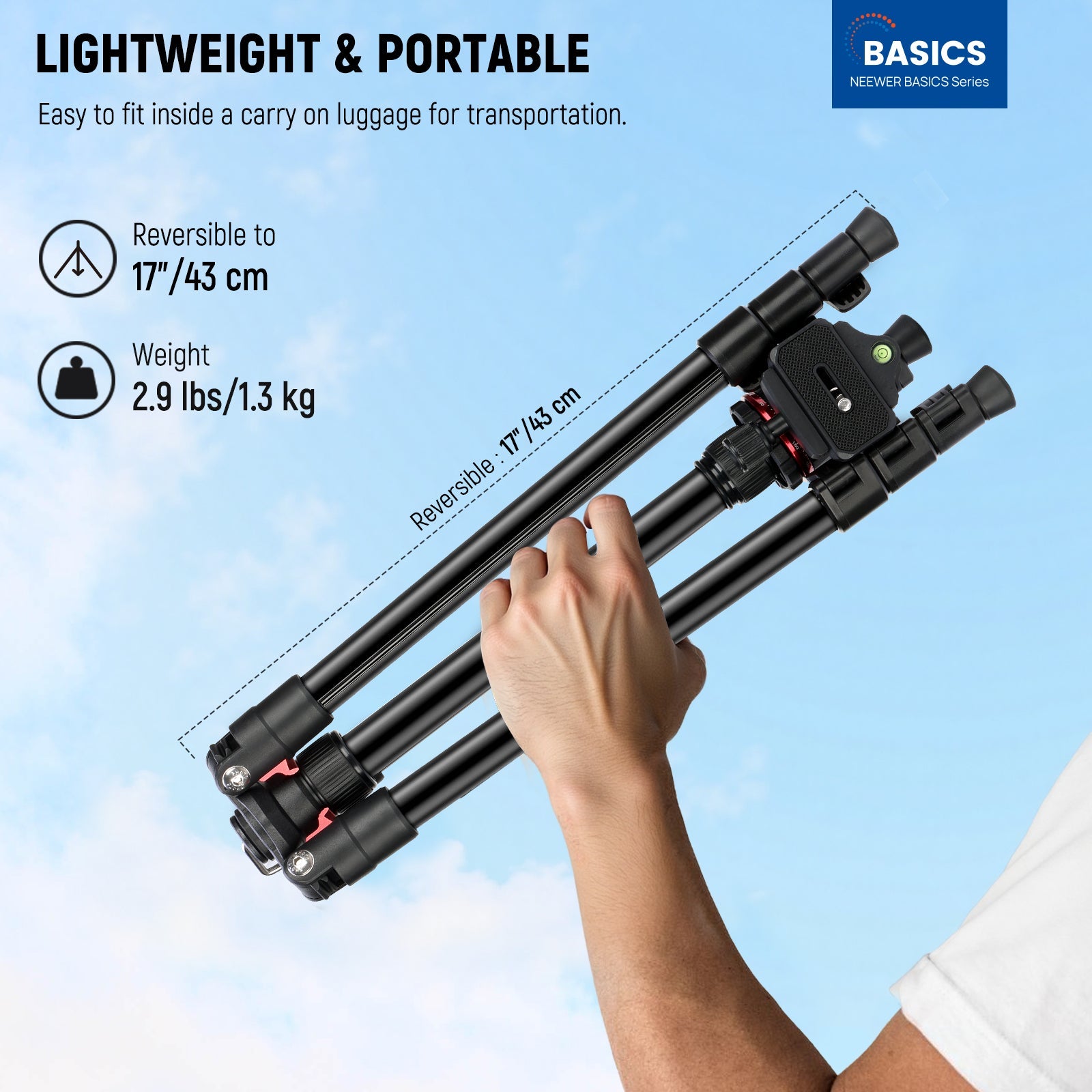 NEEWER TP14 Travel Tripod is lightweight and portable.