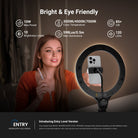 A girl uses the NEEWER N44 Ring Light with Flexible Stand Kit for live streaming lighting.