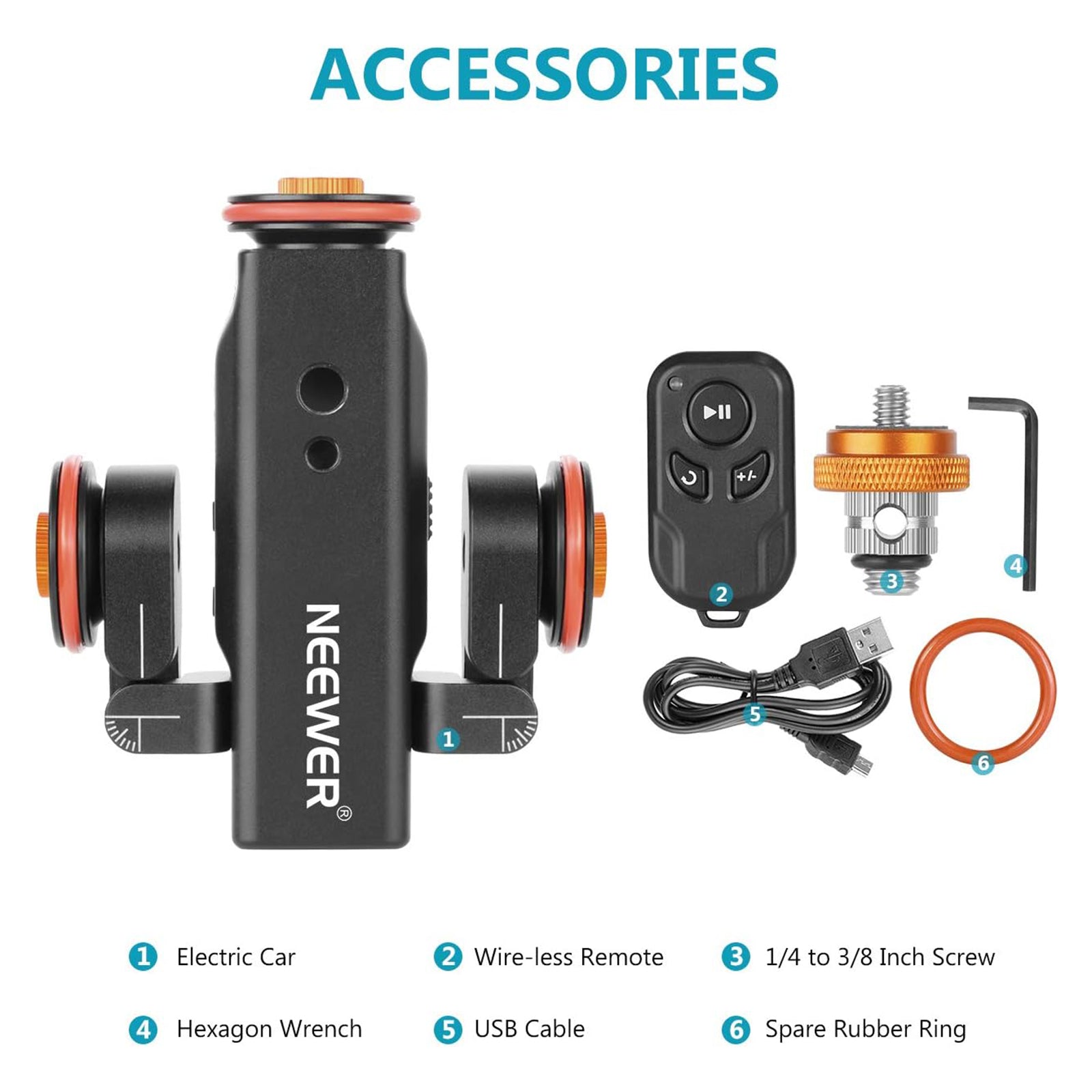 NEEWER Cursore Motorizzato Per Fotocamera 100 Cm In Fibra Di Carbonio – Con Telecomando E Batteria NP-F550
