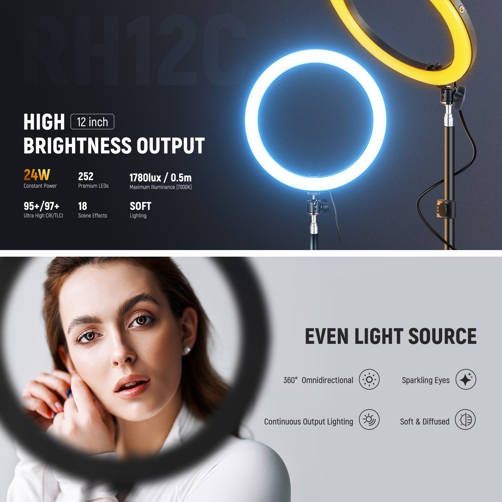High power 24W key or soft fill light