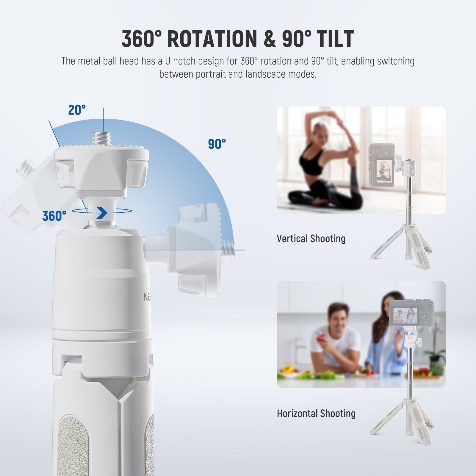 Treppiede Flessibile Con Telecomando – Supporto 360° Per Smartphone E Fotocamera, Gamba In ABS E Spugna, Portata 500g