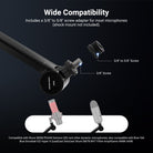 The NEEWER BASICS MS050 Flexible Microphone Boom Arm includes a 3/8'' to 5/8''screw adapter for most mics.