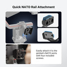 Easily attach to the gimbal's NATO ports with four included screws.