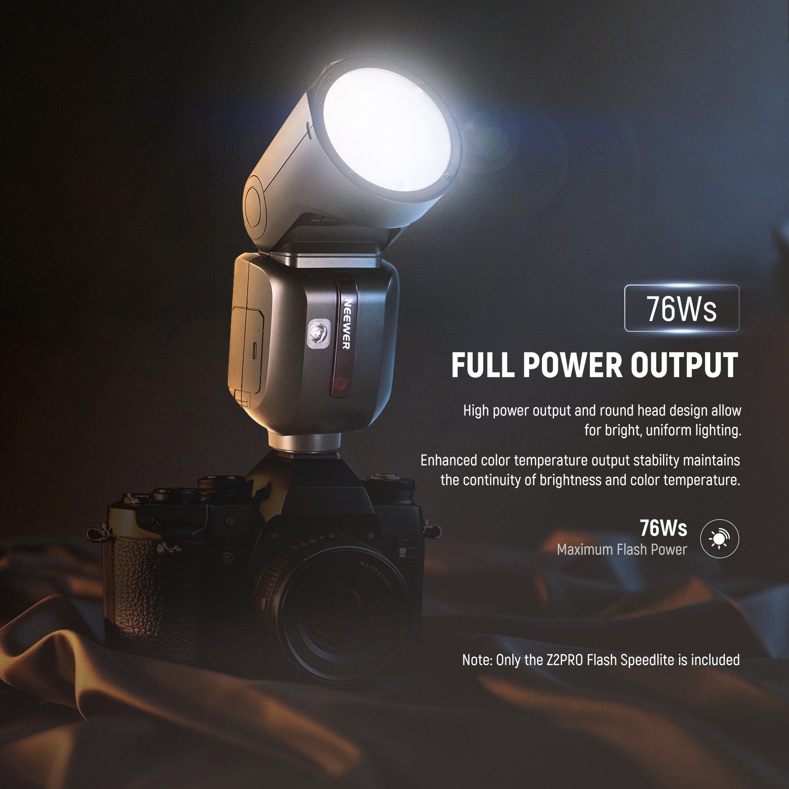 NEEWER Z2PRO 76Ws TTL Round Head Flash Speedlite - NEEWER