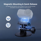 The magnetic base features a clip on design for easy and safe mounting.