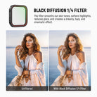 The NEEWER 1/4 Black Diffusion Filter for Insta360 Ace Pro/Ace Pro 2 smooths out skin tones