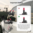 Car suction cup camera mount with dual suction cups, attached to the car body and window