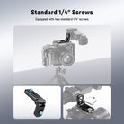 NEEWER UA081 Mini Foldable L Plate Accessory Mount is equipped with 2 1/4" screws.