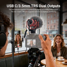 The microphone supports simultaneously digital and analog audio output.