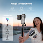 A girl is using the NEEWER AC033 Action Camera Cage to shoot videos.