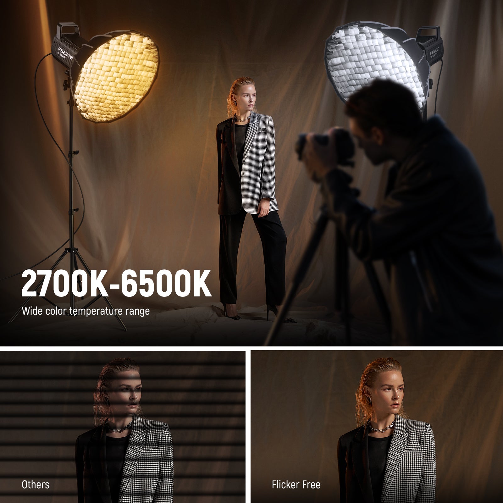 NEEWER FS230 B スタジオ用照明 NEEWER FS230B 230W Bi Color LED Video Light