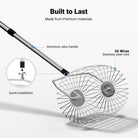 The handle is made of lightweight, high strength aluminum, making it easy to handle.