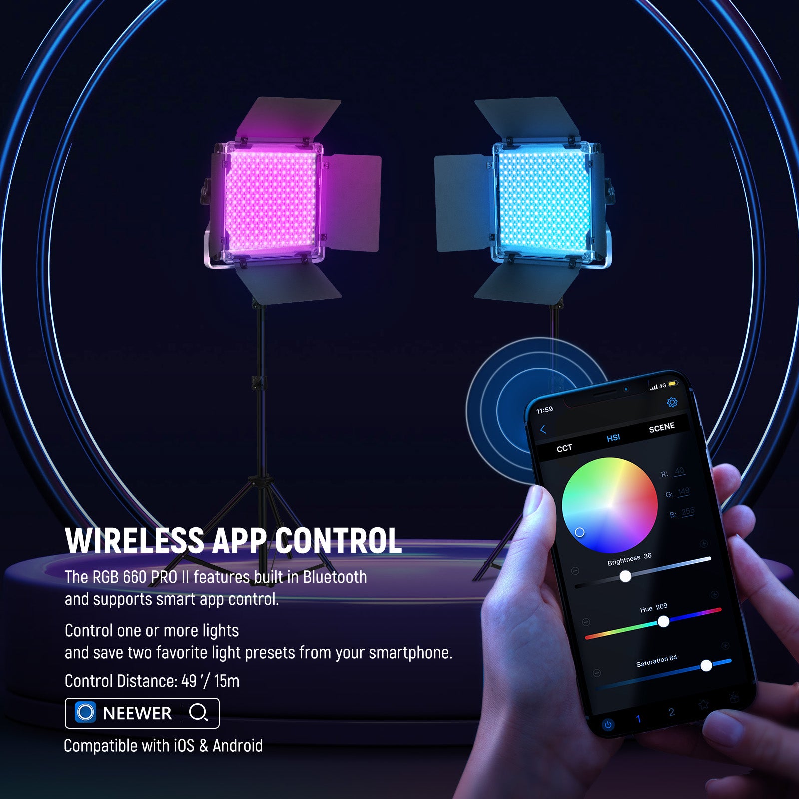 NEEWER RGB660 Pro CRI 97 RGB Led Light - NEEWER
