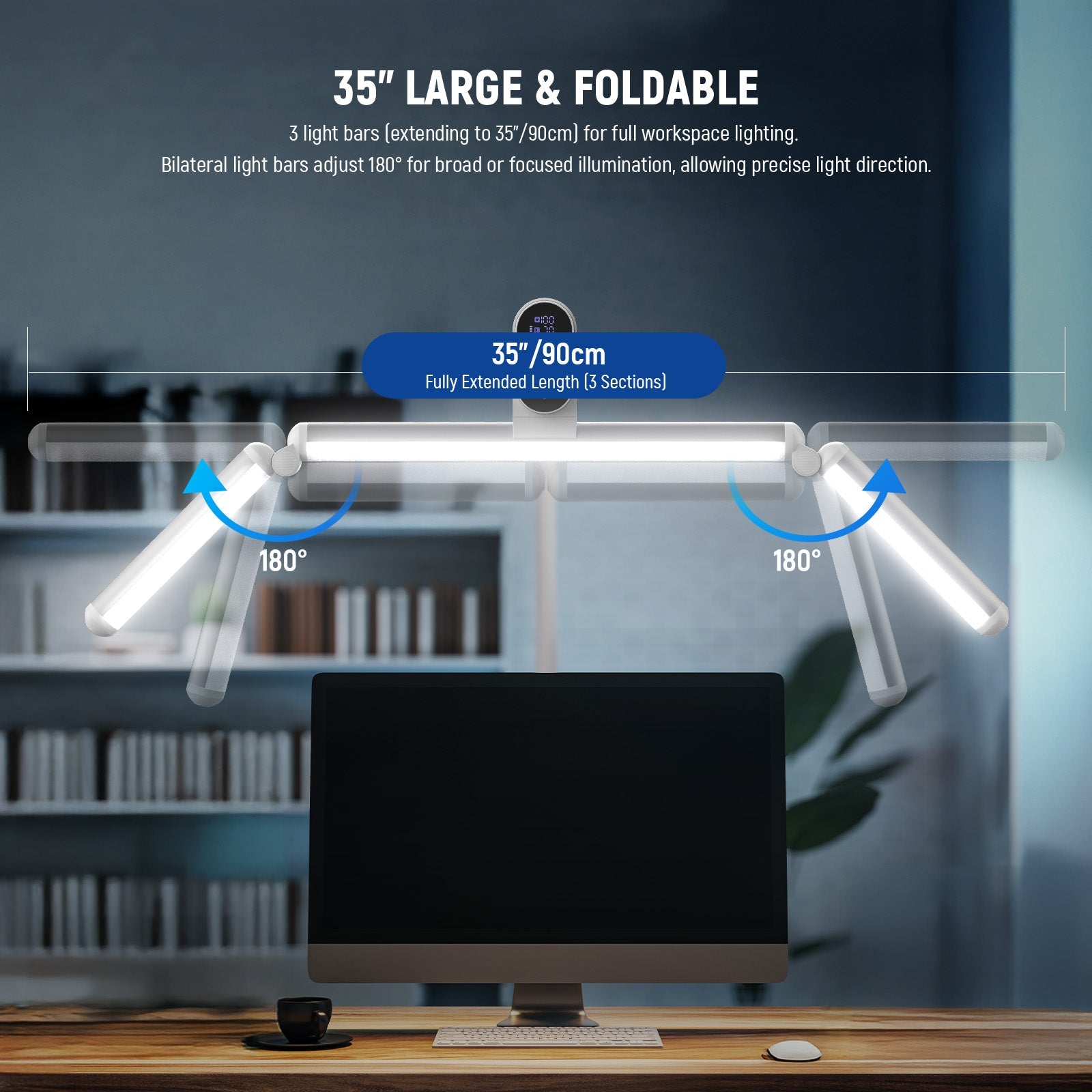 NEEWER BH50B esthetician light with 3 light bars extends up to 35"/90cm to fully illuminate your workspace