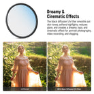 The black diffusion 1/4 filter smooths out skin tones