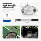 The telescopic handle requires no assembly and is ready to use out of the box.