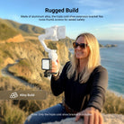The girl is using the NEEWER CA173 Triple Cold Shoe Mount Plate to help capture the scenery along the way.