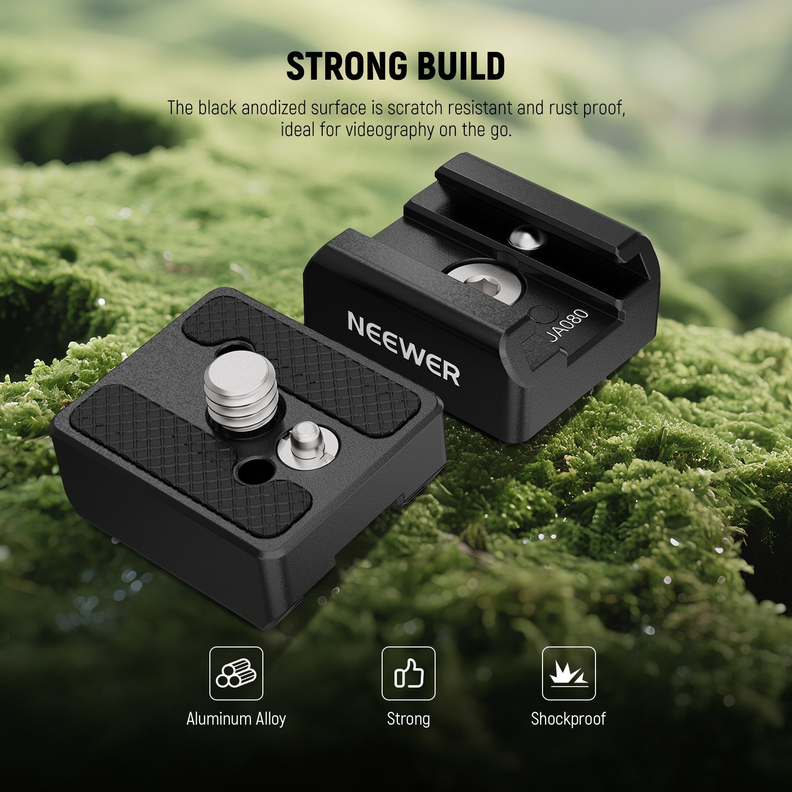 The black anodized surface is scratch resistant and rust proof.