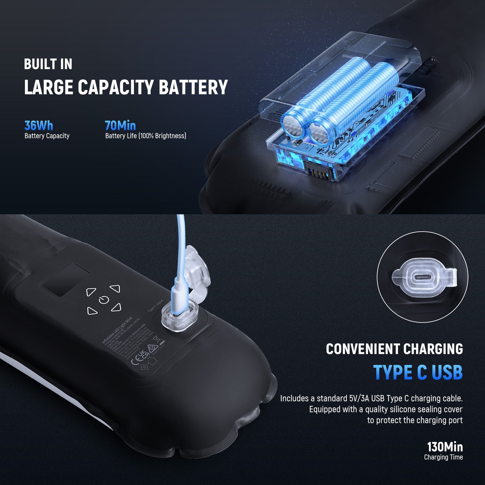 NEEWER GC30C Handheld Inflatable LED Tube Light - NEEWER