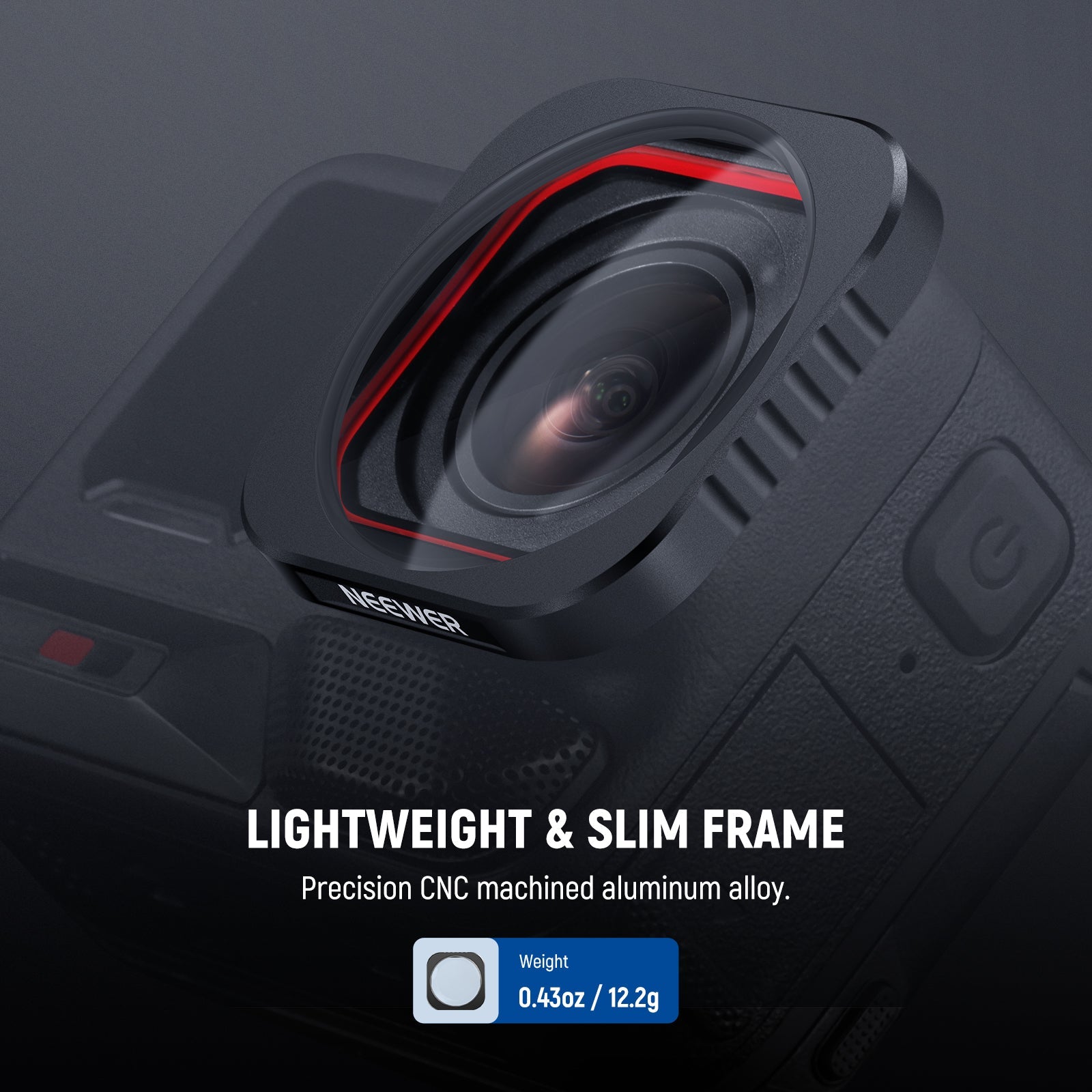 The CNC machined aluminum alloy frame is robust yet lightweight