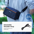 With a detachable shoulder strap that suits different heights, the travel purse tech organizer pouch can easily transform into a shoulder bag for everyday carry.