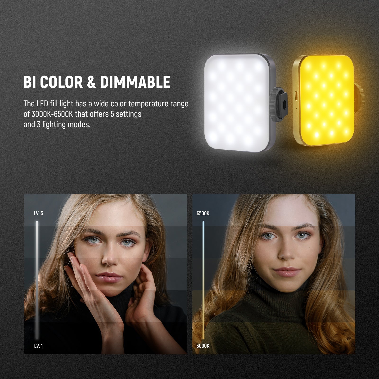 Magnetic Bi Color LED Fill Light