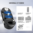 The top 1/4" mounting screw on this quick release clamp photography accessory is compatible with Canon Nikon Sony DSLR cameras.